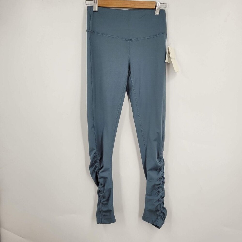 Zella Women's Renew Shirred Leggings‎ In Blue Weather Size S NWT